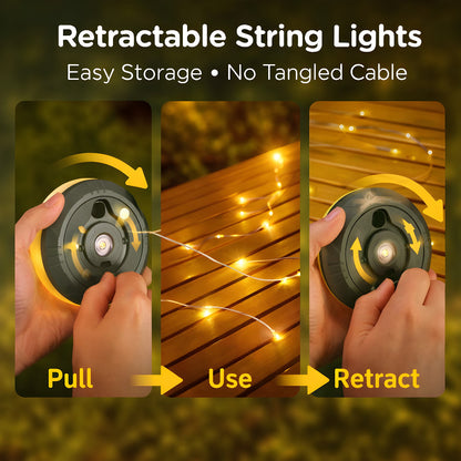 Lampu Camping LED String Light 2 in 1 10M Lampu Tenda Camping Waterproof USB Type C Lampu Hias Outdoor