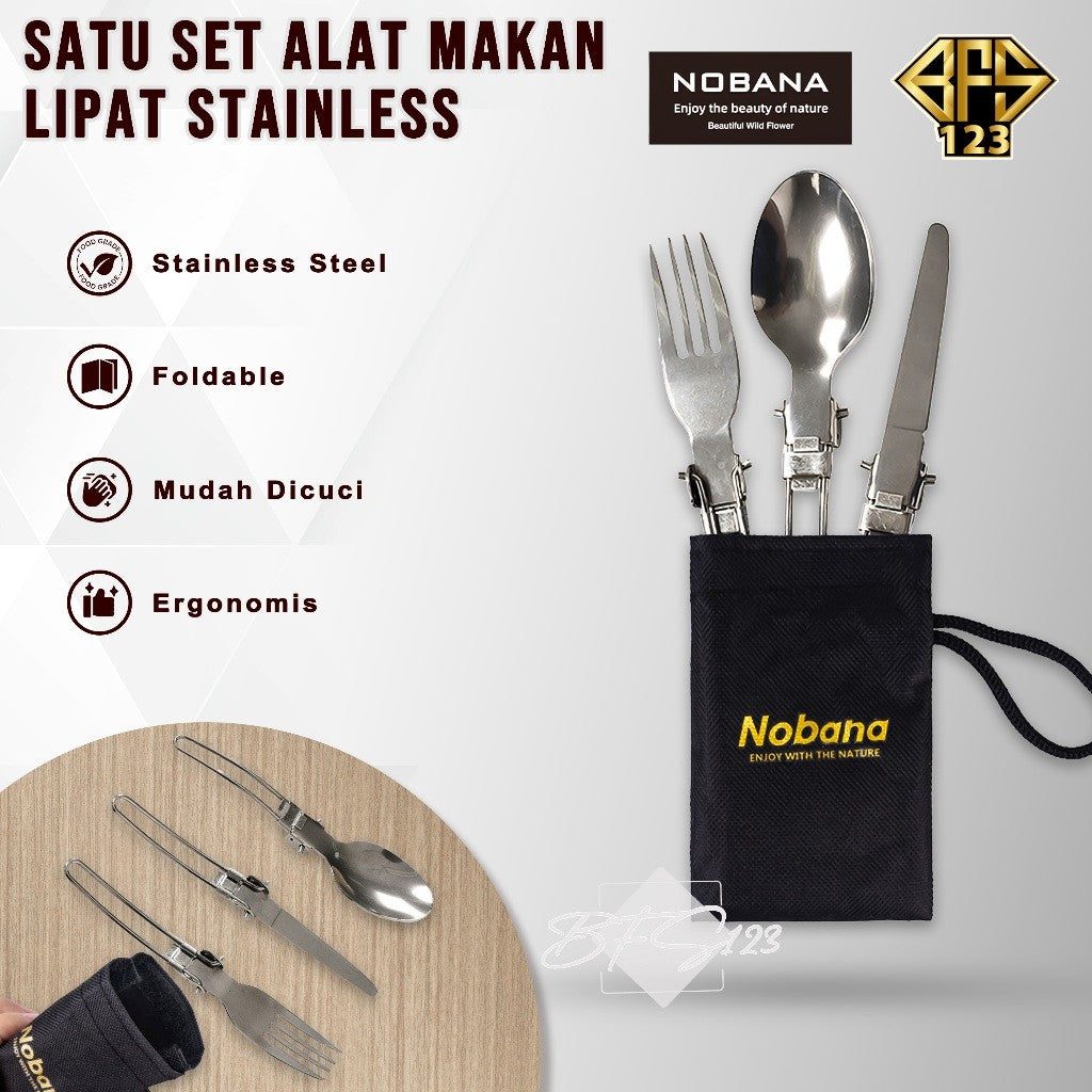 Mangkok Stainless 304 Gagang Lipat Kapasitas 300 ml Camping Outdoor Plus Storage BAG