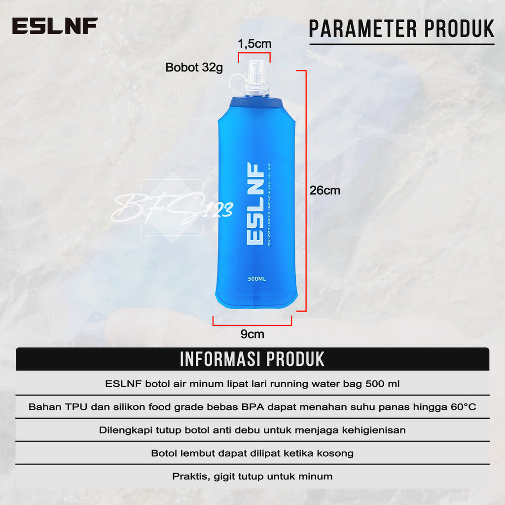 ESLNF Botol Air Minum Lipat Lari Running Water Bag 500 Ml