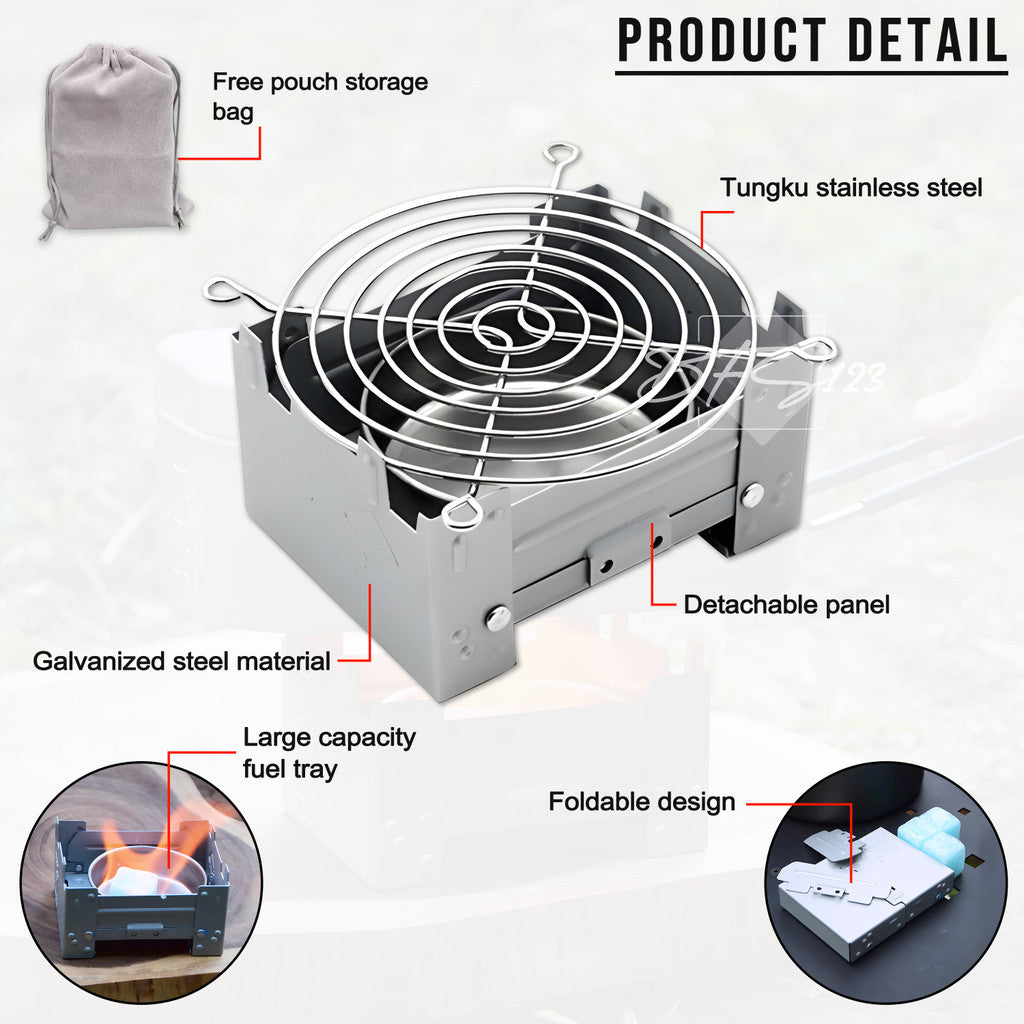 Kompor Lipat Portable German Style Kompor Spirtus Alkohol Stove Ultralight Camping Hiking