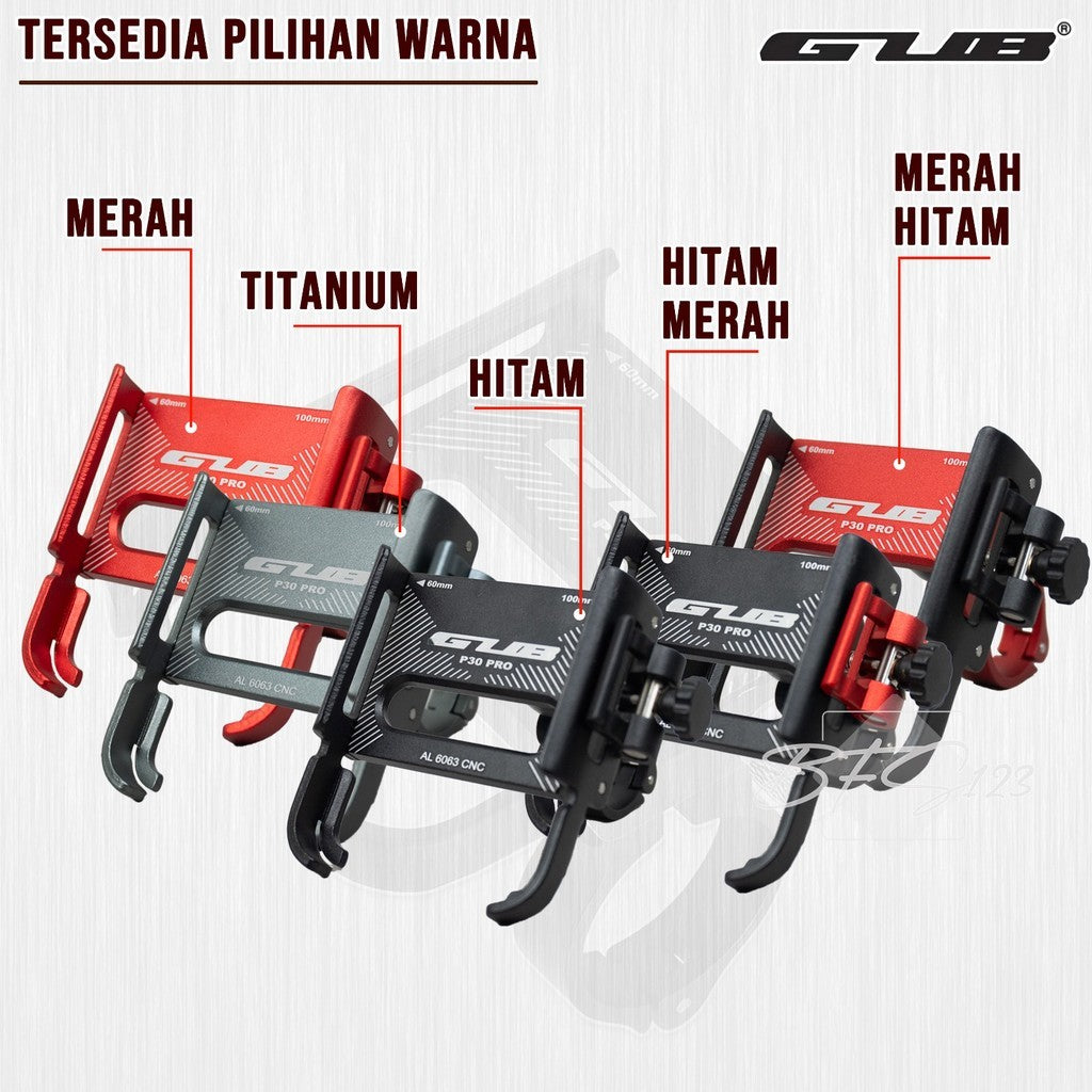 GUB P30 PRO NEW Quick Release Phone Holder HP Dudukan Ponsel Motor Sepeda Aluminium Aloy
