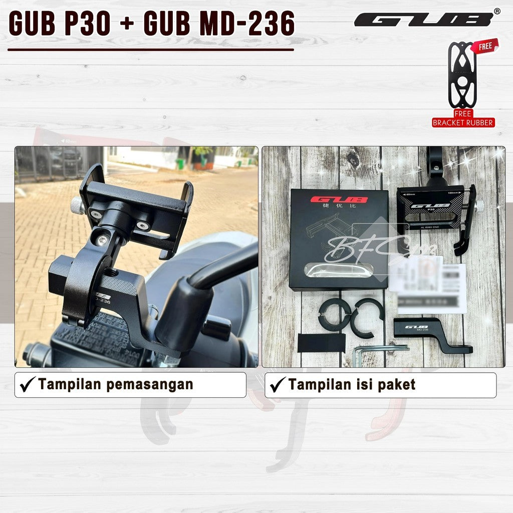 Paket GUB P30 / GUB P30 PRO Phone Holder + Breket Spion GUB MD-236