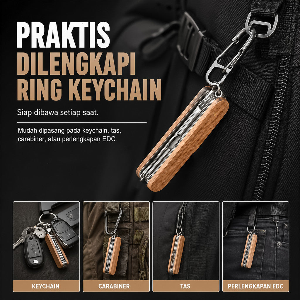 Pisau Lipat Obeng Gunting Tools 11 in 1 Outdoor Multifungsi Mini Folding Knife Tools