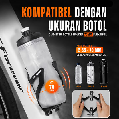 Holder Botol Minum Sepeda MTB Roadbike Aluminium Alloy Bengguo BG-4319 Free 2 Pcs Baut + Kunci L