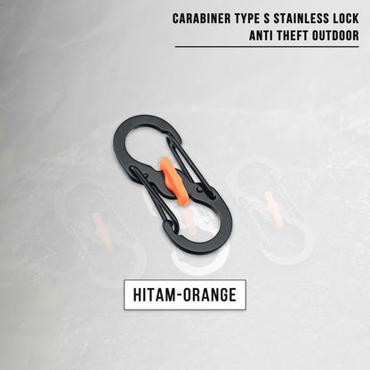 Carabiner Type S Lock Style Metal Stainless Steel S Biner Slide Lock Camping Outdoor
