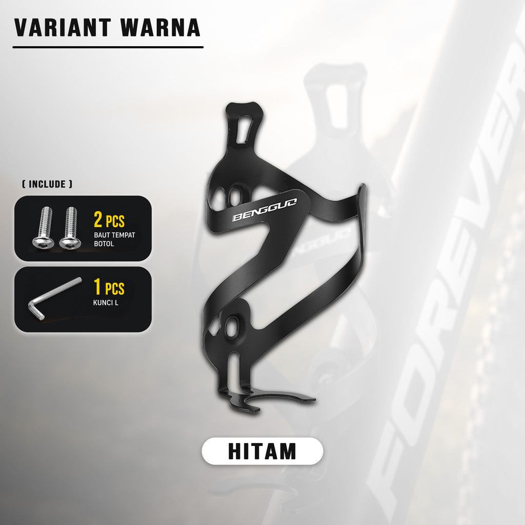 Holder Botol Minum Sepeda MTB Roadbike Aluminium Alloy Bengguo BG-4319 Free 2 Pcs Baut + Kunci L