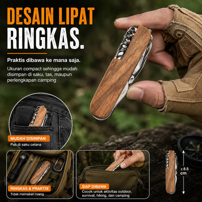 Pisau Lipat Obeng Gunting Tools 11 in 1 Outdoor Multifungsi Mini Folding Knife Tools