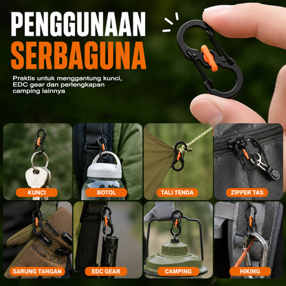 Carabiner Type S Lock Style Metal Stainless Steel S Biner Slide Lock Camping Outdoor