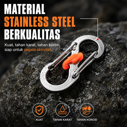Carabiner Type S Lock Style Metal Stainless Steel S Biner Slide Lock Camping Outdoor