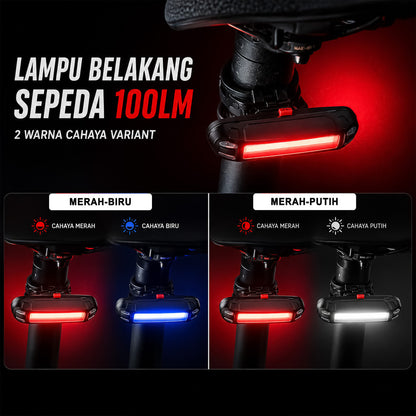 Lampu Belakang Sepeda LED USB Rechargeable 100 Lumens Bengguo BG-602 2 Warna Cahaya Waterproof MTB