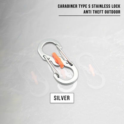 Carabiner Type S Lock Style Metal Stainless Steel S Biner Slide Lock Camping Outdoor