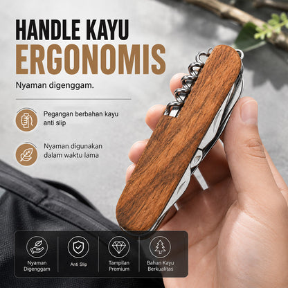 Pisau Lipat Obeng Gunting Tools 11 in 1 Outdoor Multifungsi Mini Folding Knife Tools