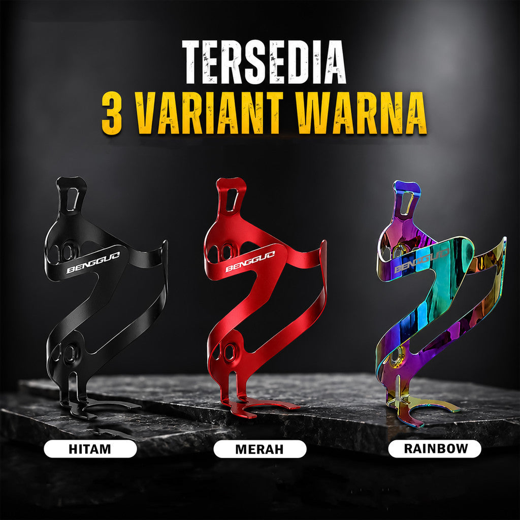 Holder Botol Minum Sepeda MTB Roadbike Aluminium Alloy Bengguo BG-4319 Free 2 Pcs Baut + Kunci L
