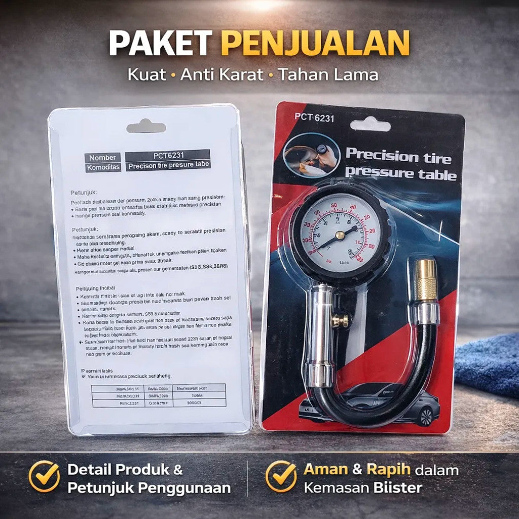 Alat Ukur Tekanan Angin Ban Mobil Motor Kualitas Premium