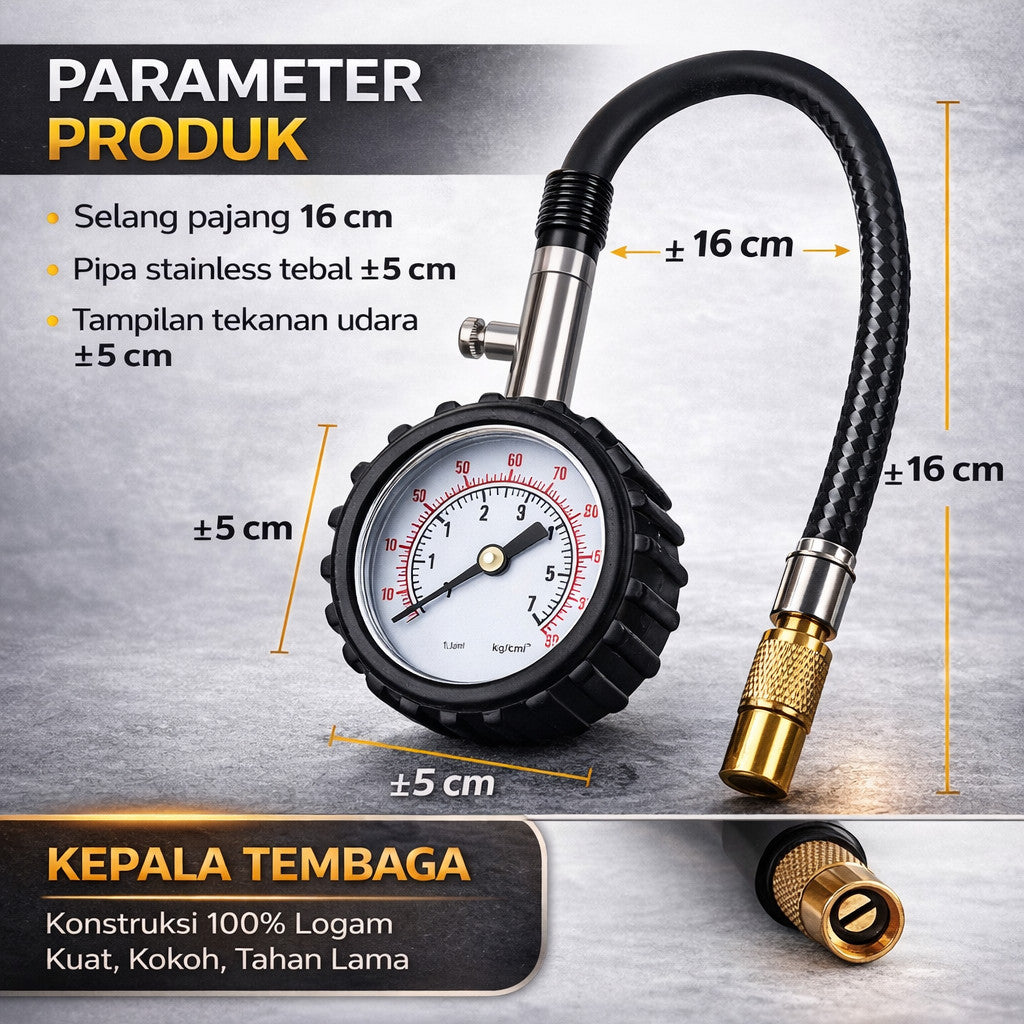 Alat Ukur Tekanan Angin Ban Mobil Motor Kualitas Premium